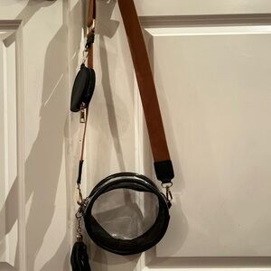 Clear Circle Crossbody Bag with Brown Strap